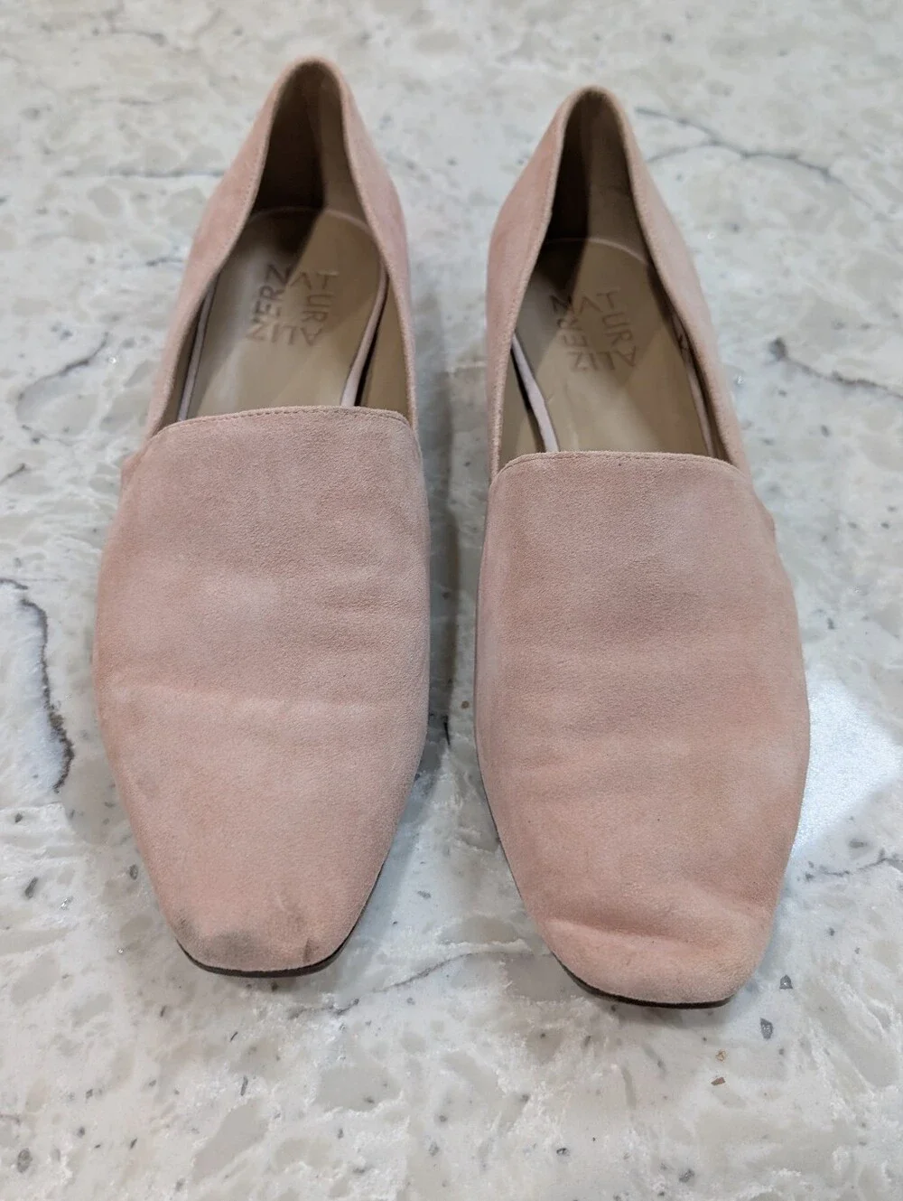 Naturalizer Womens Collette Loafer Suede Flats Pink Dusty Rose 7.5 Wide